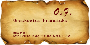 Oreskovics Franciska névjegykártya